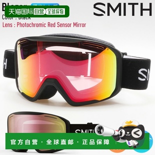 日本直邮SMITH 滑雪镜黑色光致变色红色传感器镜片适用于 Blazer
