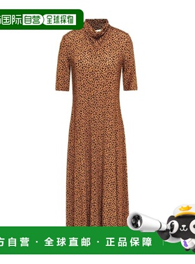 【美国直邮】rosetta getty 女士 连衣裙豹纹针织短袖长裙