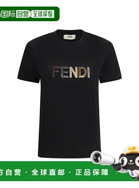 1h可退 香港直邮Fendi 芬迪 女士 圆领T恤 FS7254AT2D black黑色