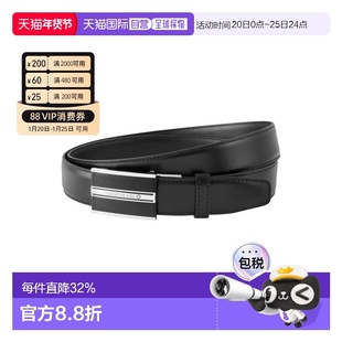 香港直邮MONTBLANC万宝龙 自动扣 自动扣 皮带 男款 黑色 宽3cm