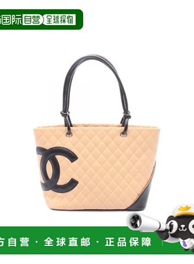日本直邮中古Chanel香奈儿女包B级9新Cambon康鹏系列牛皮托特包浅