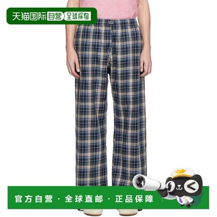 海军蓝格纹运动裤 1h可退 男士 Erl ERL11P013 香港直邮潮奢