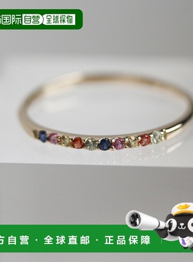 1h可退 日本直邮cui-cui 多彩蓝宝石细款戒指 K10YG 759828配饰