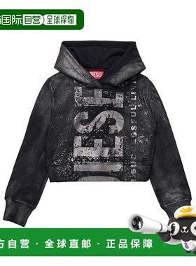 1h可退 香港直邮DIESEL 女童卫衣 J02376KYAZUK900 AW2025 黑色