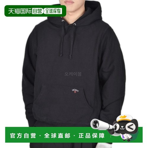 韩国直邮NOAH经典连帽衫 SS6NOAH黑色刺绣宽松拉链保暖卫衣