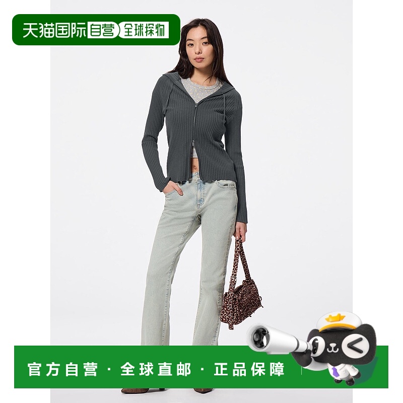 日潮跑腿GU极优 修身喇叭牛仔裤+EC长款84.0cm 62 BLUE WOMEN M 3