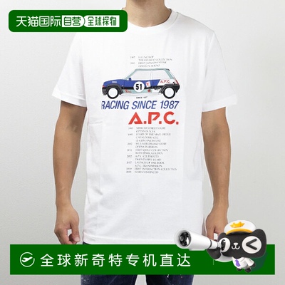日本直邮APC 图案 T 恤棉质图案 T 恤短袖圆领男款 COBQXH26261