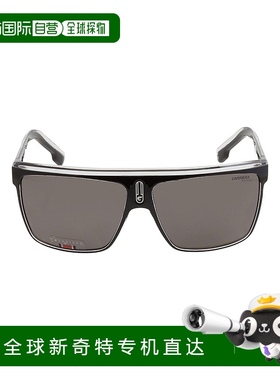 自营 Carrera 22/N 男式黑色偏光灰色眉线 63-12-130 太阳镜 - 灰