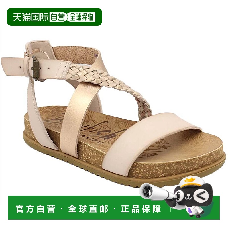 自营 blowfish玫瑰金女式蕨类凉鞋 美国奥莱直发罗马鞋