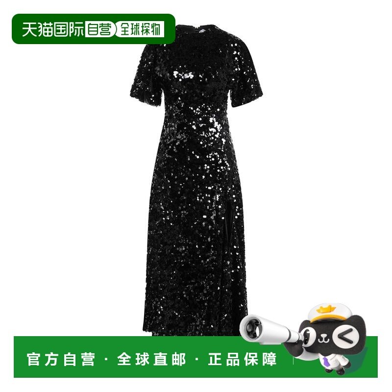 1h可退 香港直邮GANNI 甘尼 女士 中长连衣裙 black黑色 舒适时尚,女装/女士精品,连衣裙,淘宝优惠券,粉丝福利购,淘宝优惠卷