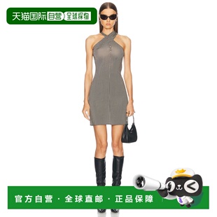 1h可退 香港直邮Courreges 女士 十字交叉格纹针织连衣裙连衣裙 3