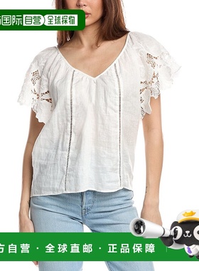 自营Ramy Brook Hillary 亚麻上衣 - 白色 美国奥莱直发短袖