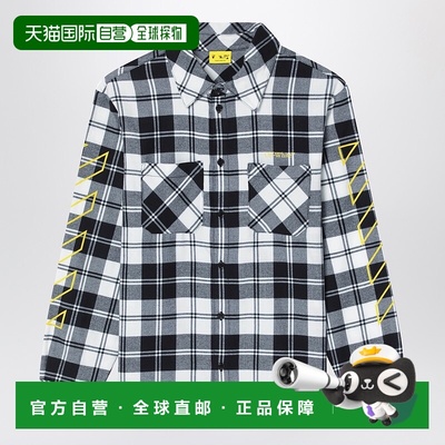 1h可退 香港直邮潮奢 off-white 男童 斜线格纹法兰绒衬衫童装 OB
