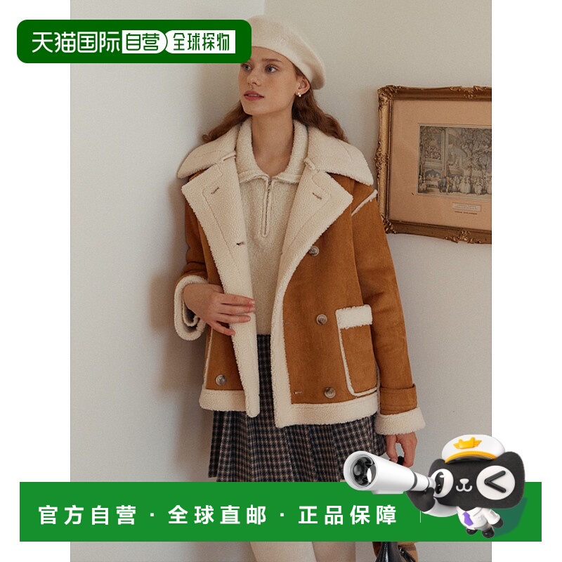 韩国直邮rolarola少女甜美可爱清新法式日常设计师女款麂皮大衣30