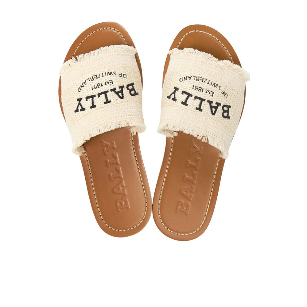 BALLY 女士凉鞋 BIANKAFLAT101 SS2023 棕色 圆头平底拖鞋