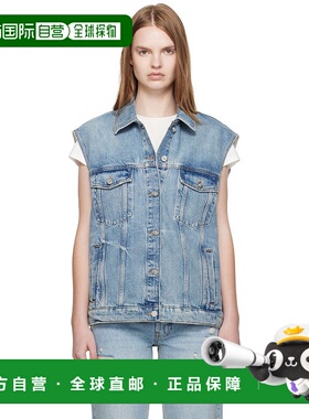 1h可退 香港直邮潮奢 ANINE BING 女士 蓝色 Rory 牛仔马甲 A0110