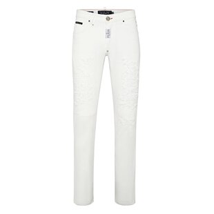 plein saint 美国奥莱 直筒牛仔裤 barth 直发 philipp