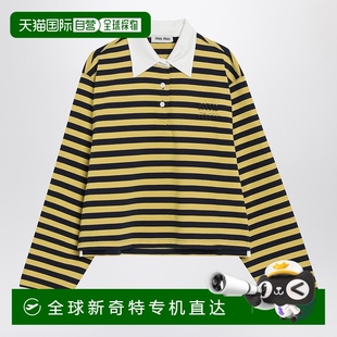 缪缪 香港直邮潮奢 黄色 1h可退 蓝色 女士 Miu 条纹带Logo