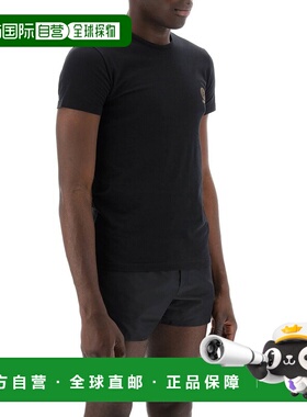 香港直邮VERSACE 男士T恤 AU101931A10011A1008 SS2025 黑色