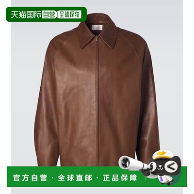 香港直邮The Row 男士 Mount 皮革夹克 brown棕色 舒适时尚