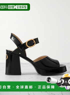 1h可退 香港直邮Valentino 华伦天奴 女士 黑色皮质凉鞋 7W2S0MI1