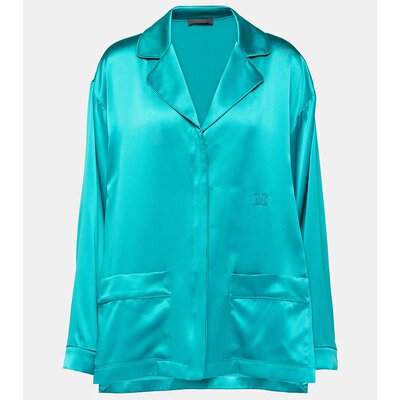 MaxMara 麦斯玛拉 女士 Elegante Vasaio 真丝衬衫式睡衣 001379