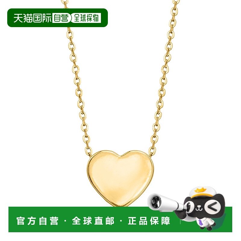自营 Ross-Simons 14kt 黄金心形吊坠项链 - 18 英寸 美国奥莱直