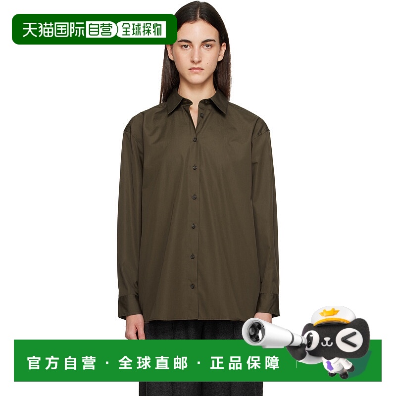 1h可退 香港直邮toteme 女士 棕色 Classic Poplin 衬衫 254WRT04