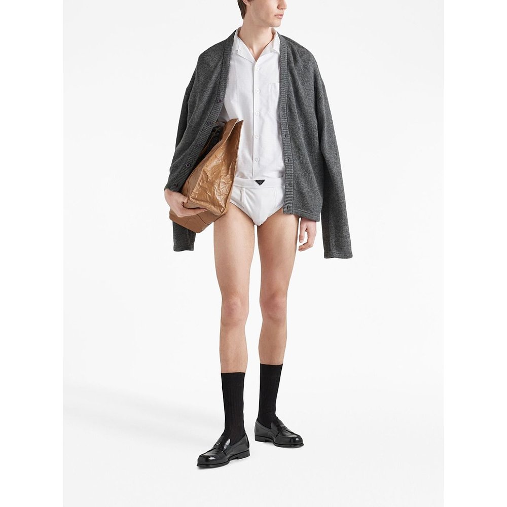 PRADA 男士衬衫 UCS414S2211VJPF0009-0 SS2025 白色