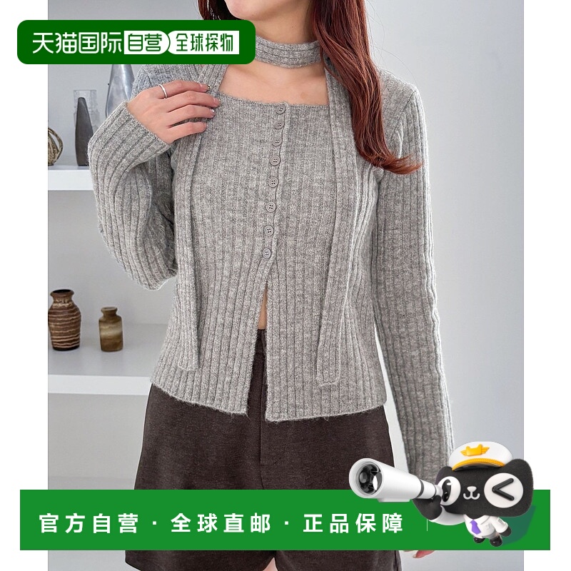 1h可退 日本直邮Heather 女士韩版绑带设计开衩针织衫 290413