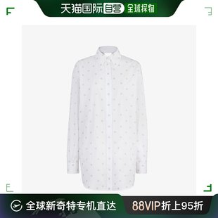 女士 香港直邮潮奢 芬迪 连衣裙白色府绸连衣裙 Fendi FDC959AFLK