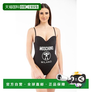自营Moschino Polyamide One-Piece Women's Swimsuit - black 美