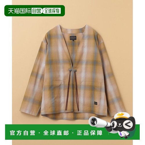 1h可退 日本直邮PENDLETON男士春夏款无领夹克 亮丽格纹设计 BEAM