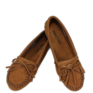 日本直邮MINNETONKA唐卡孕妇平底舒适豆豆鞋女乐福鞋402S-BRN