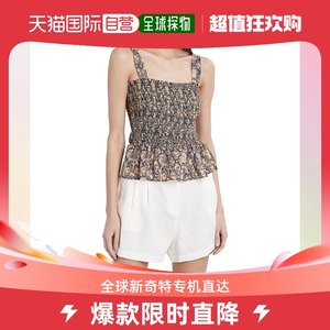 bcbgmaxazriaWomens Snake Print Smocked Crop Top- boa skin