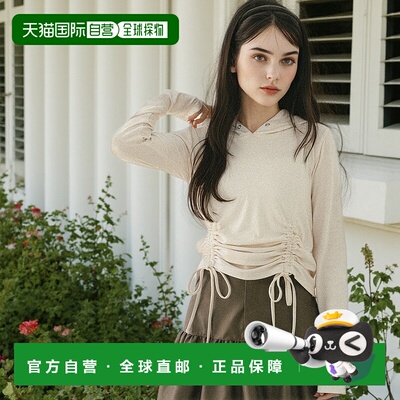1h可退 日本直邮Heather 女装 螺纹抽绳连帽T恤 柔软休闲百搭 581
