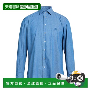 1h可退 香港直邮Etro 艾特罗 男士 牛仔布衬衫 blue蓝色 舒适时尚