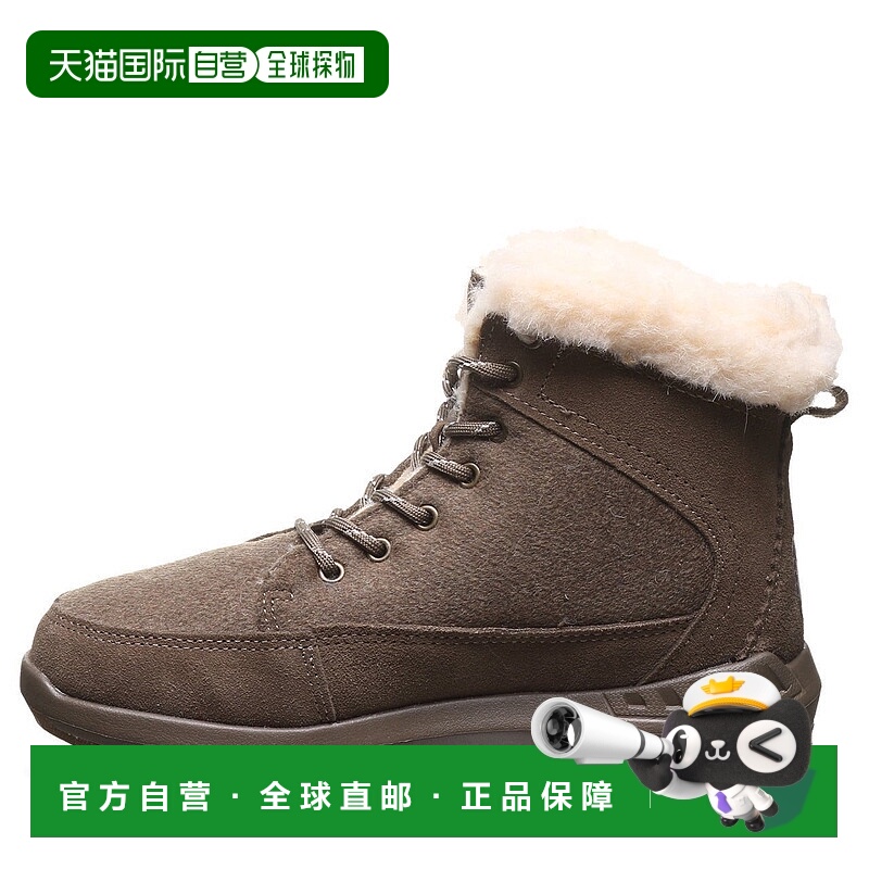 自营 bearpaw熊掌Cheryl靴子男式棕色绒面羊皮衬里冬季靴JOBB1709