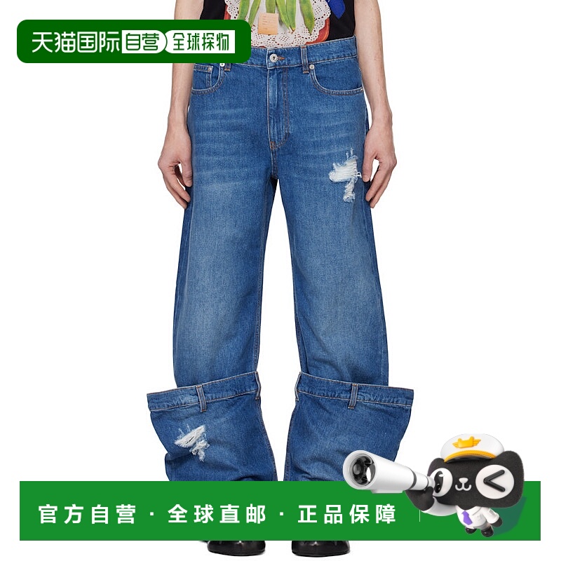 1h可退 香港直邮j.w.anderson 男士 牛仔裤直筒宽松