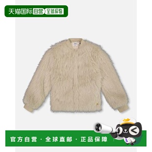 自营deux par deuxShort Faux Fur Coat Beige - beige 美国奥莱