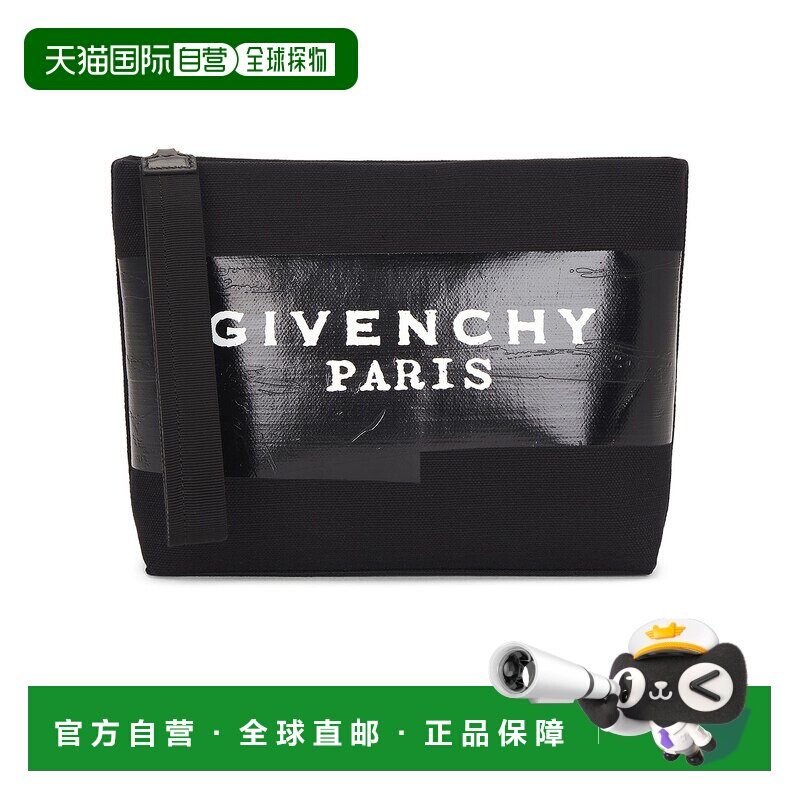 1h可退 香港直邮Givenchy 纪梵希 女士 紀梵希膠帶標誌印花小手拿