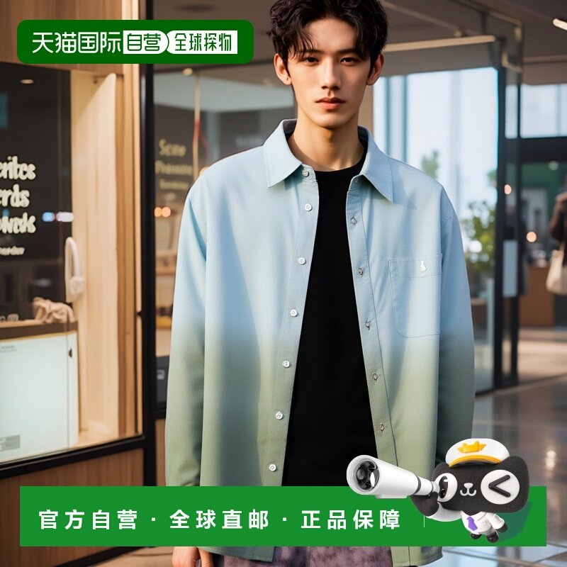 韩国直邮YALE OVER FIT HERITAGE DAN SHIRTS GRADATION MINT男衬