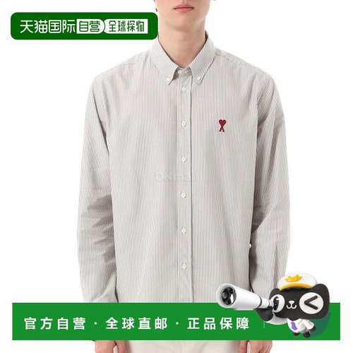 韩国直邮AMI USH063 CO0087 4761 衬衫新款条纹长袖休闲宽松衬衣