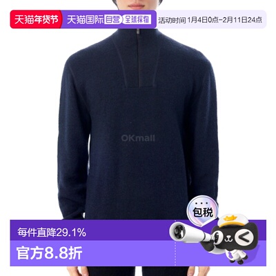 韩国直邮WoolPower 拉链龟颈 400 Darknavy (7224) 长袖男装