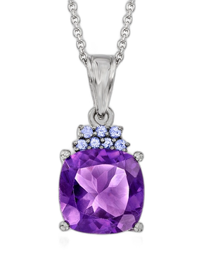 自营Ross-Simons 紫水晶和坦桑石吊坠项链（纯银）- 18 英寸 美国