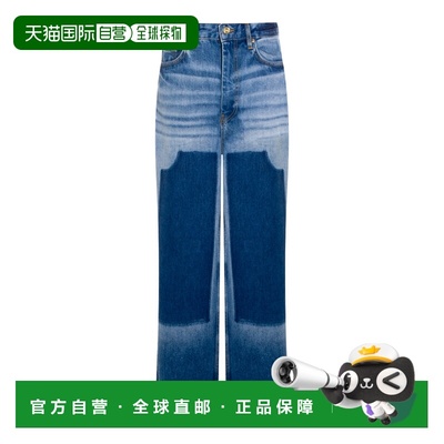 1h可退 香港直邮GANNI 甘尼 女士 浅蓝棉质牛仔裤 A1100060091