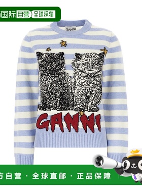 香港直邮GANNI 女士针织毛衣 K23692678628 SS2025 浅蓝色 MAGLIE