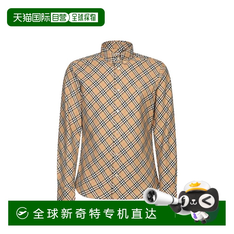 自营 Burberry Sand Check Men's Shirt - beige 【美国奥莱】直