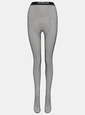 Balenciaga 巴黎世家 女士 Logo裤腰渔网连裤袜 000895