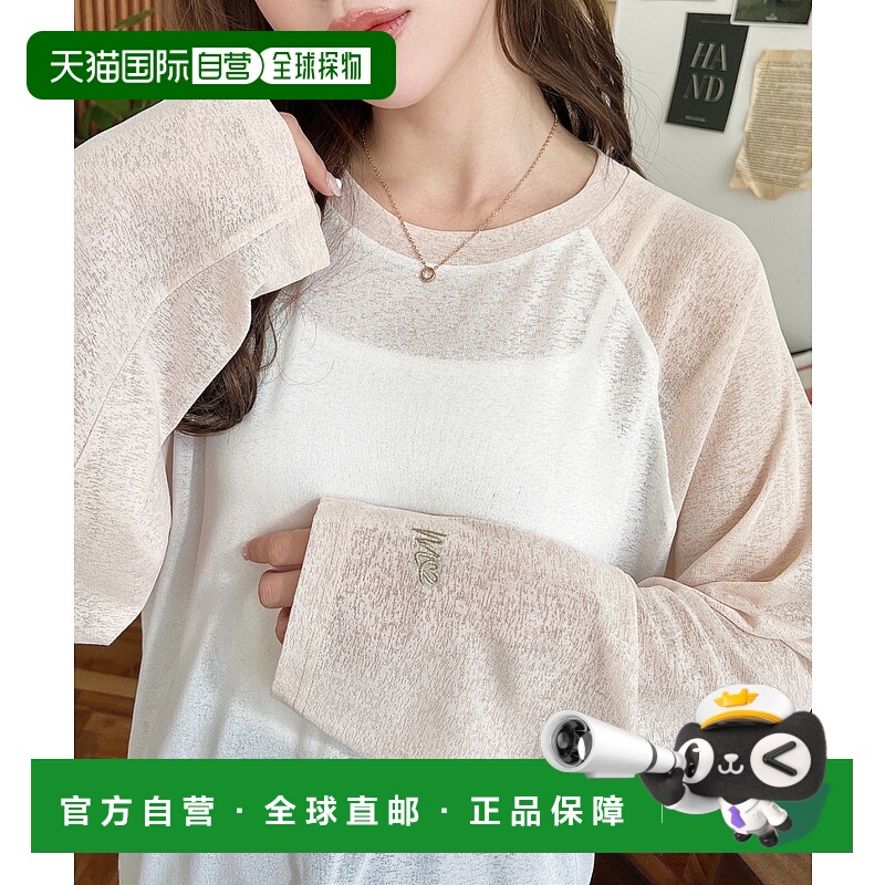 1h可退 日本直邮moment+ 女士配色拼接透视长袖T恤 mt07068